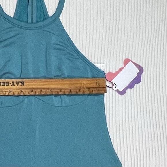 Fabletics Smooth As Hell Mock Neck Halter Jumpsuit Teal Sz XL NWT RETAIL $89.95 - Picture 3 of 15